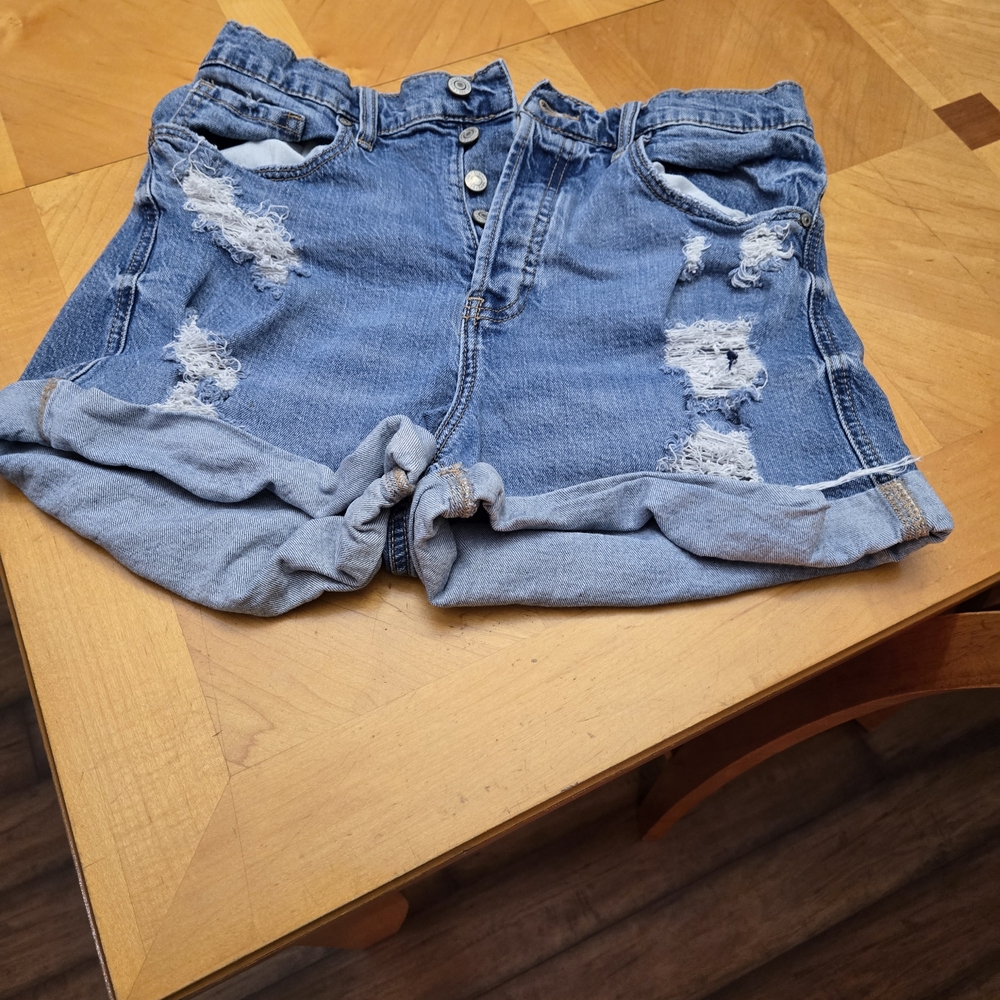 Eunina Classic Blue Button Down Shorts